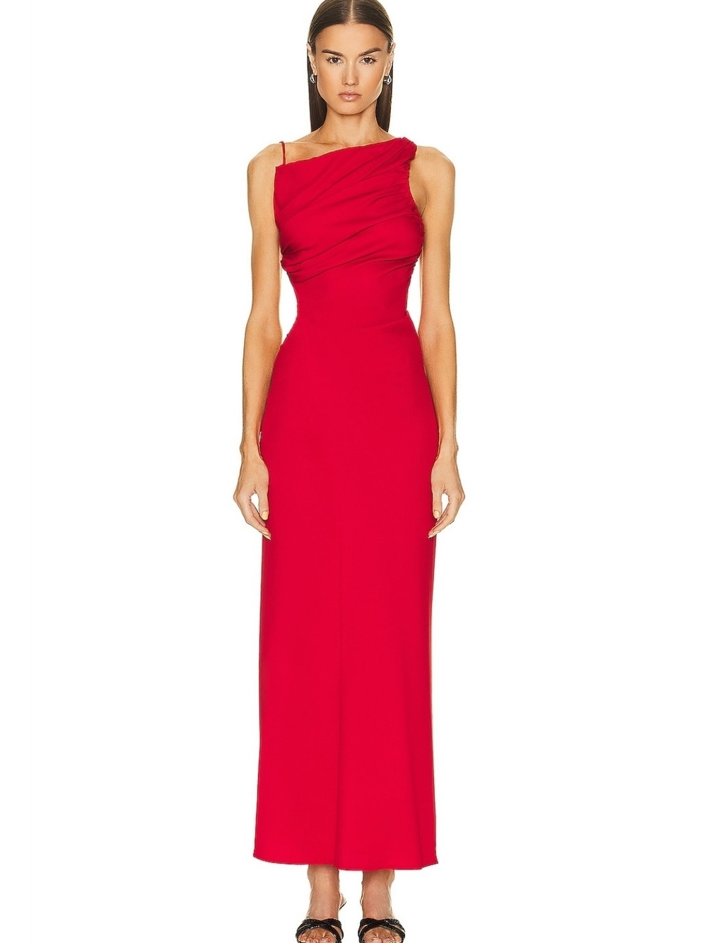 CHRISTOPHER ESBER Open-back Draped Crepe Dress RED US6/M/UK10